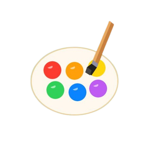 Paint palette and brush